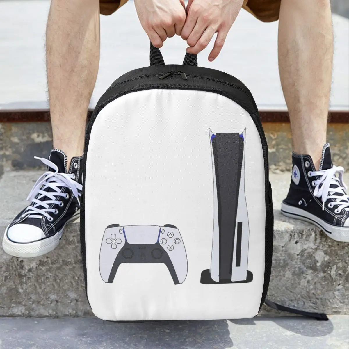 حقائب ظهر نسائية فنية من Ps5 حقيبة كتب للأولاد والبنات مقاومة للماء حقائب مدرسية للطلاب قابلية للحمل حقيبة كتف للسفر
