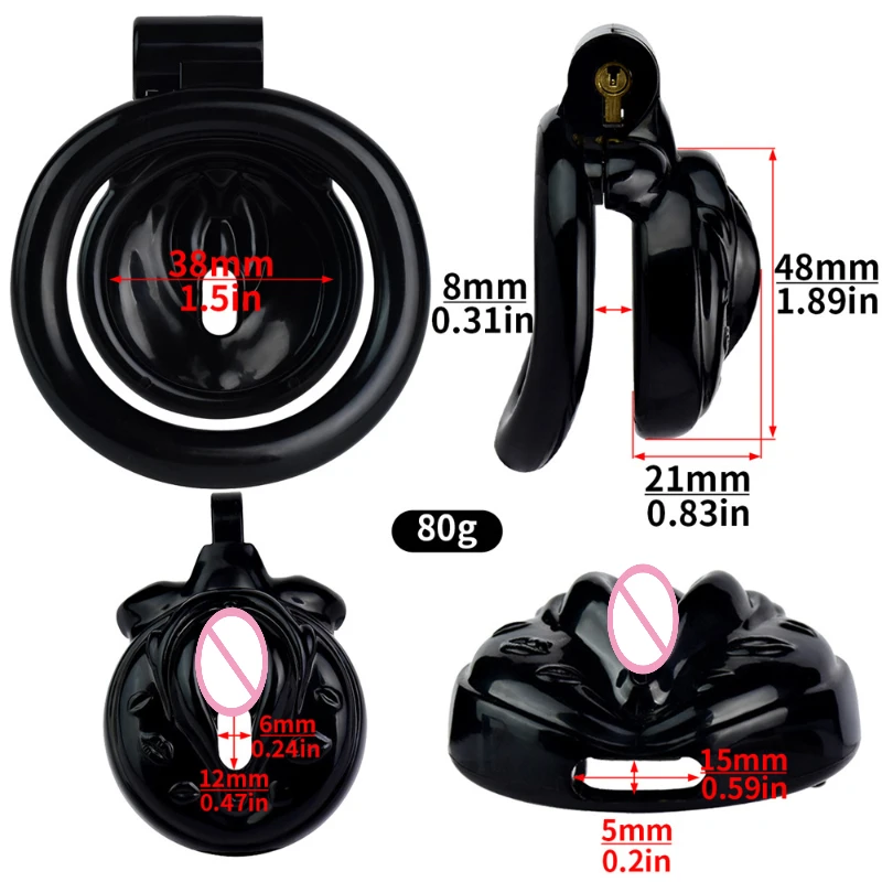 2024 New Simulation Vagina Chastity Lock Escape-proof Chastity Device with 4 Size Rings Male Camouflage Bottom Chastity Device