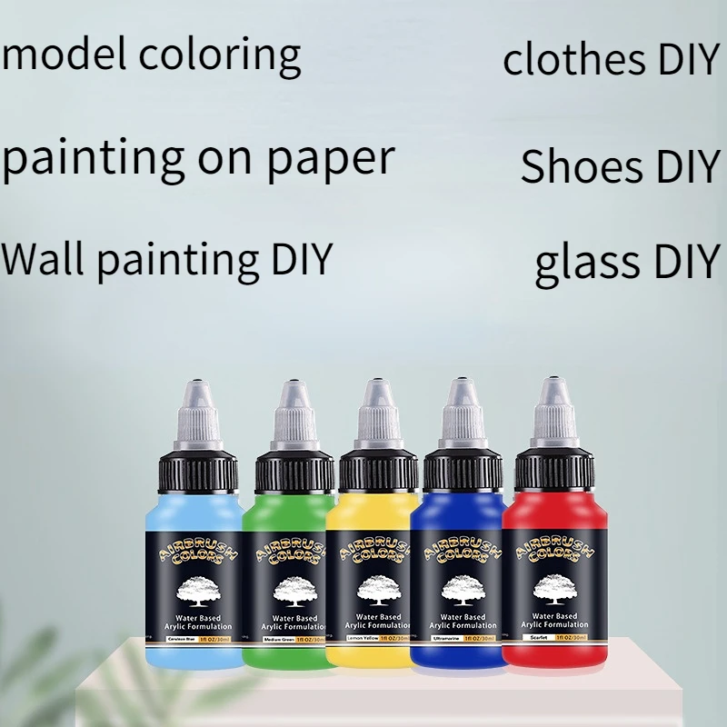 12colors Acrylic Paint Set Multi-purpose Water-based DIY Airbrush Painting Model Clothing Coloring Wall-painted Pigment