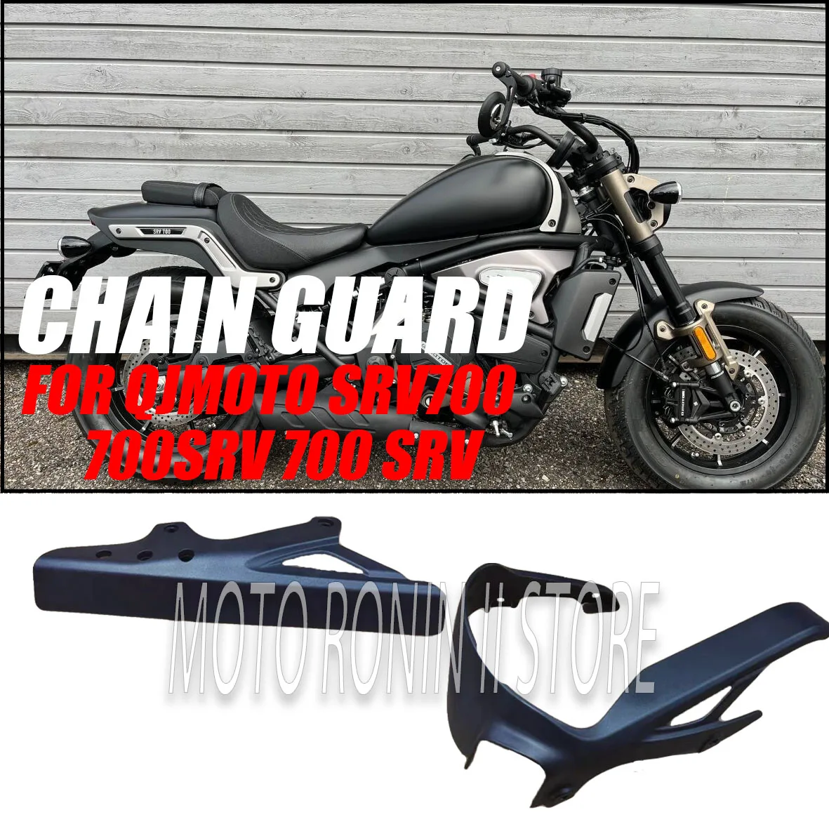 

Motorcycle Upper and Lower Chain Cover Chain Cover Upper and Lower Guard Plate Suitable for QJMOTO SRV700 700SRV 700 SRV