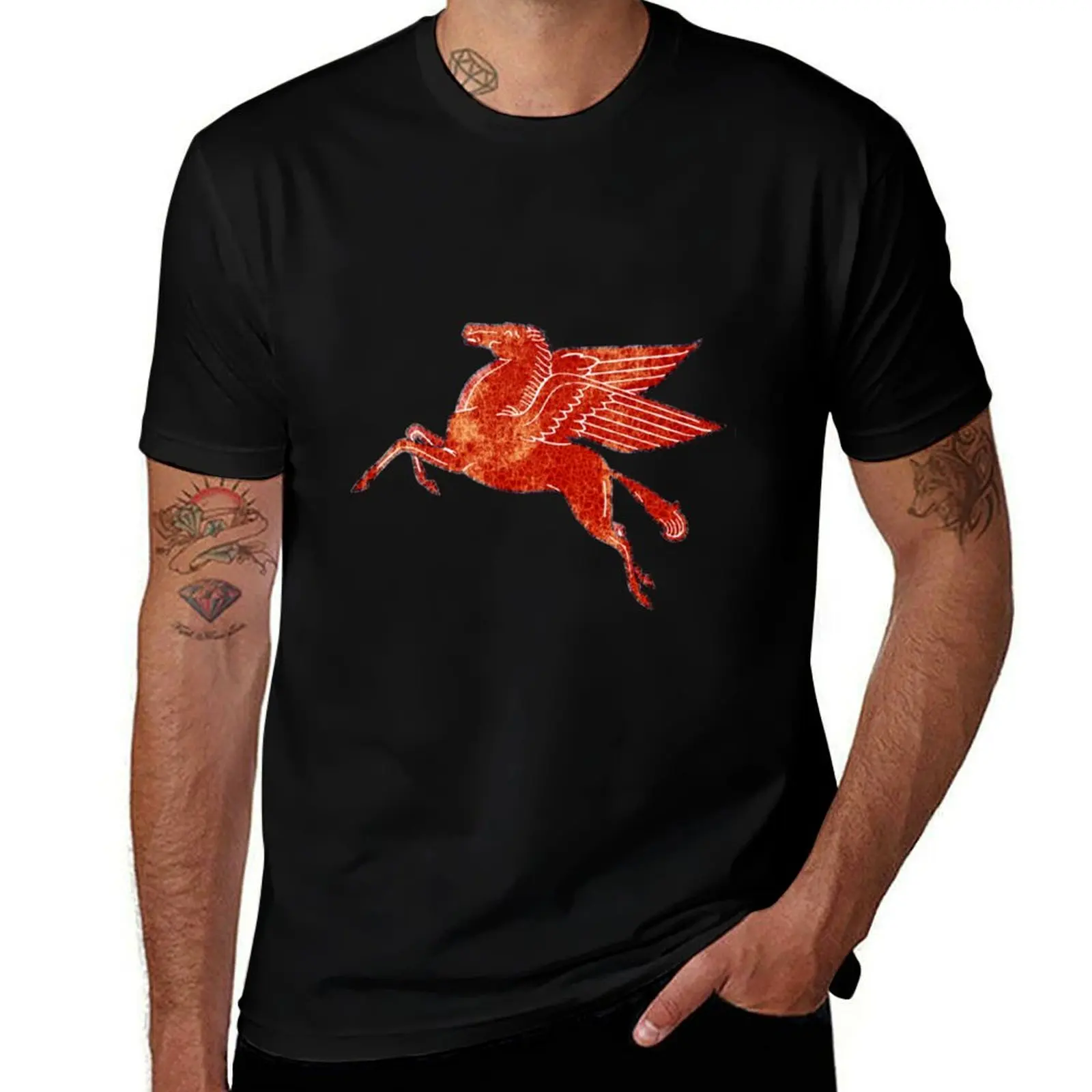 

Mobil Oil T-ShirtMobil Pegasus Flying Horse T-Shirt_by Midcenturydave_ T-Shirt blacks topping mens cotton t shirts