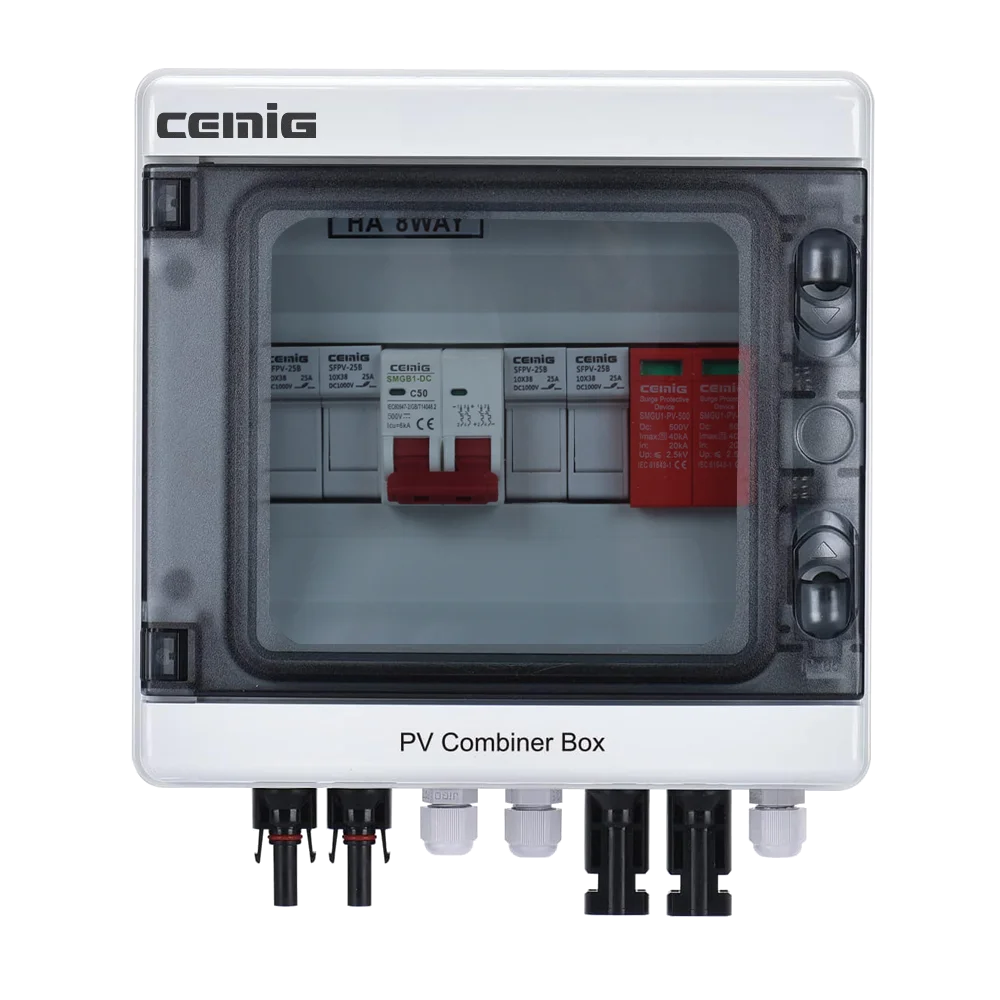 combiner box com fusivel dc string plastic box ip65 lightning protection impermeavel pre cabo com fio para painel solar mcb spd pv 01