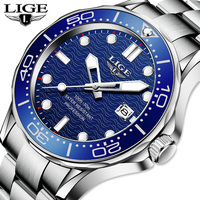 Relogio Masculino LIGE Top Brand Luxury Fashion Diver Watch Men 3ATM Waterproof Date Clock Sport Watches Mens Quartz Wristwatch