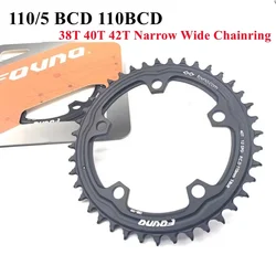 FOVNO 110/5 110BCD Narrow Wide Chainring 38T 40T 42T Eagle Tooth Bicycle Chainwheel For shimano SR 110bcd MTB Road Bike Crank