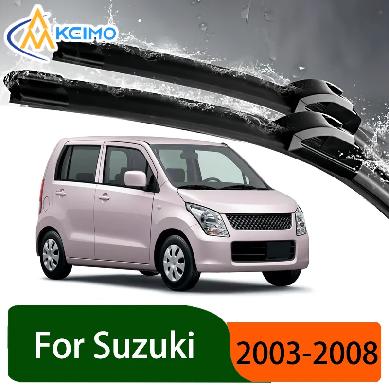 

Silent Black Front Wiper Blades Set for Suzuki Wagon R MH21S MH22S 2003-2008 Auto Windscreen Windshield Window Wiper Accessories