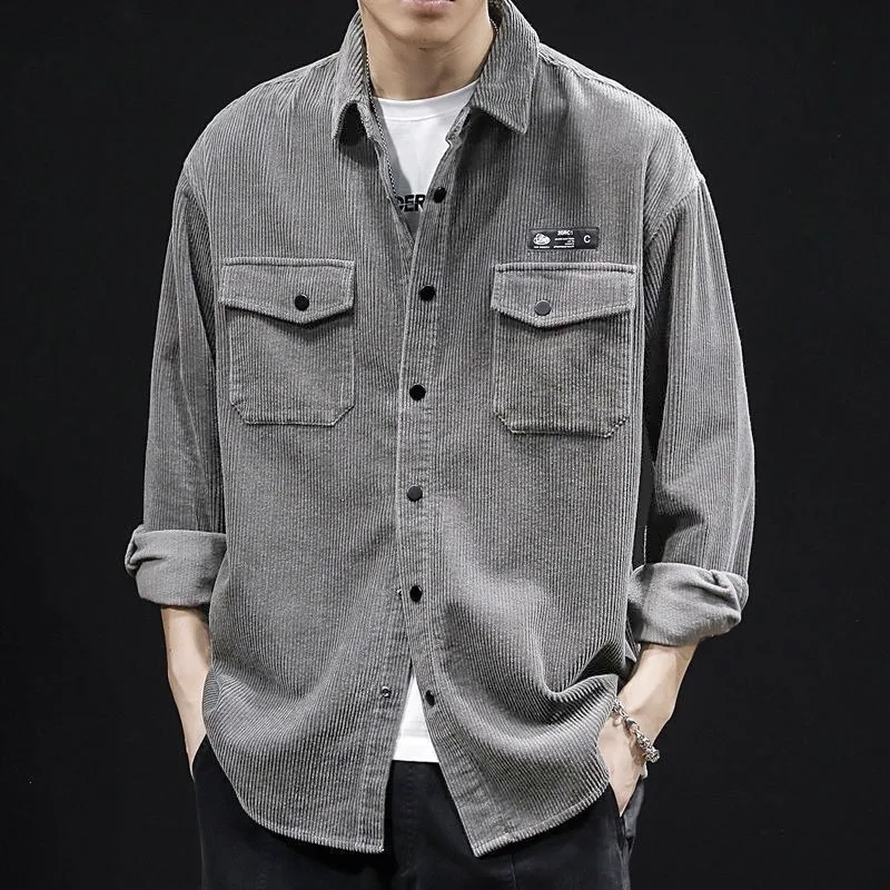 

Corduroy Jacket Autumn and Winter Loose Work Clothes Casual Men's Long-sleeved Handsome Top