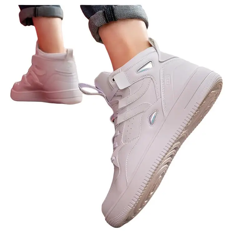 XTEP Fleece Lined Comfortable Mid top Skateboard Shoes Men's White 880419376690-1