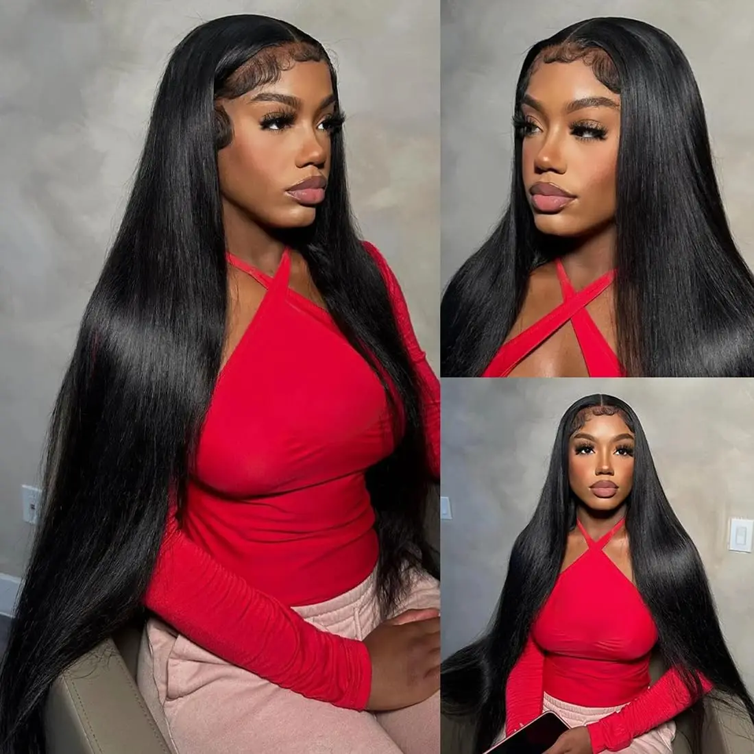 13x4 13x6 HD Transparent  28  30  32  34  inch Straight Lace Front Wigs Human Hair  Brazilian 5X5 6X4 4x4 Closure Wig