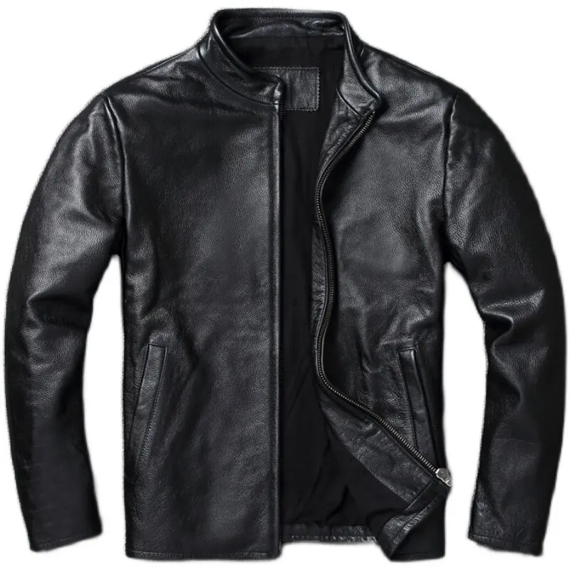 100% Genuine Leather Jacket Men Vintage Natural Cowskin Coat Spring Autumn Mens Leather Jackets 2026 Chaquetas Hombre FC view 5