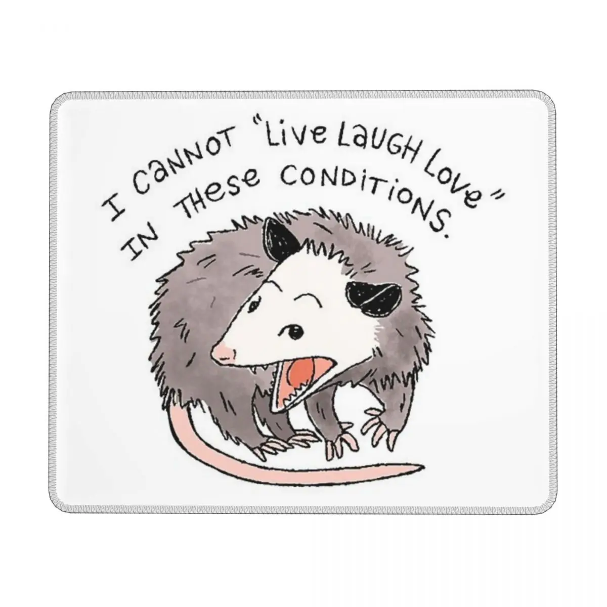 

Opossum Live Laugh Love Mouse Pad Gaming Laptops Mousepad Gamer Carpet Keyboard Mat Desk Protector