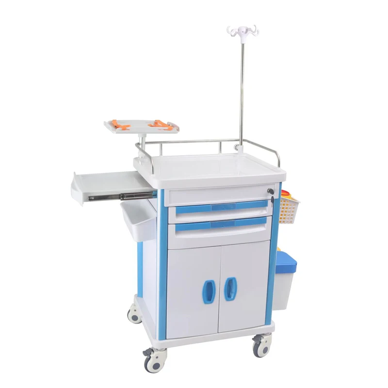 Hospital Furniture Anesthesia drug Medical Trolley medical ABS plastic Emergency Treatment trolley cart