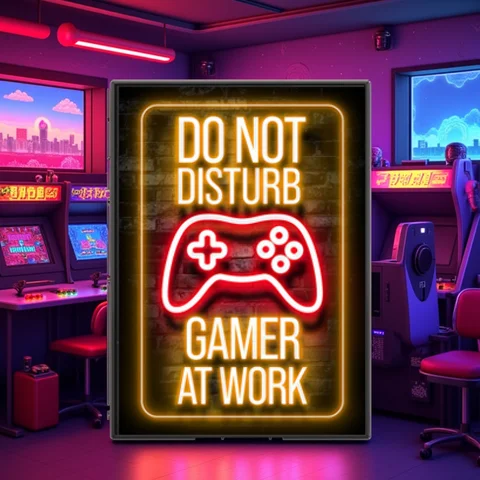 Neon Gamepad Game Zone Poster Canvas Painting Art Print Home Gamer Slogan Retro Gaming Decorative Wall Pictures for Room