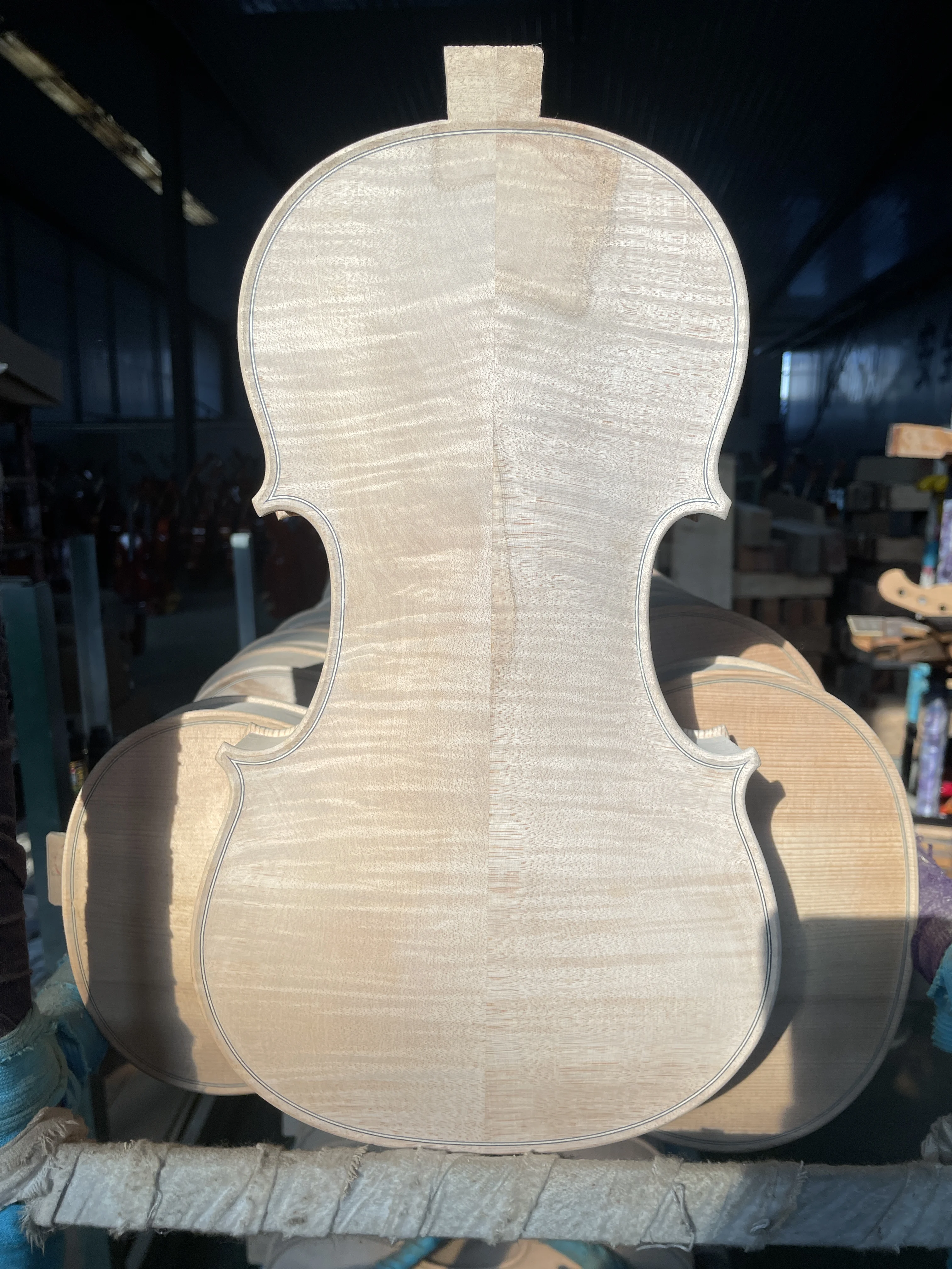 Unfinished White Violin, All Stained Violin Body, 4/4 Stained Violin Body, Upper Part of European Maple and fir