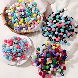 20pcs/lot Girl Elastic Hair Bands Girls Plush Ball Rubber Band for Children Sweets Scrunchie Hair Ties Kids Hair Accessories