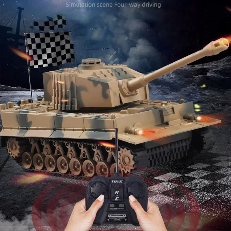 2024 OFF-road RC Tank With Sound and Light Remote Control Vehicle Crawler Track Tanks Kit Boy Toys for Kids With Charing Battery