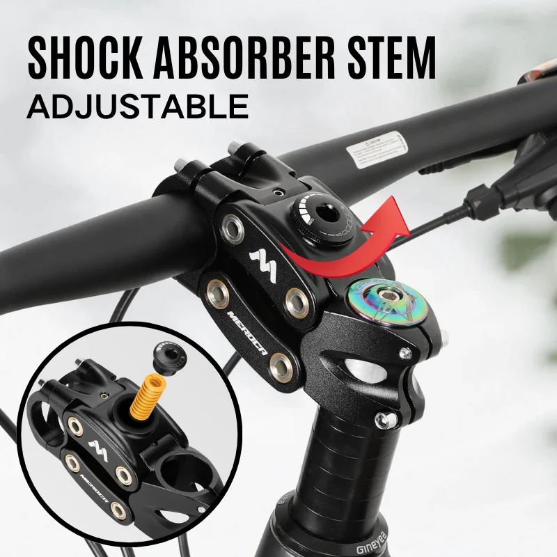 MEROCA Bike Suspension Stem 90mm Bicycle Handlebar Stem Shock Absorber MTB 7 Degree Adjustable Gravel E-Bike Handlebar Stem Part