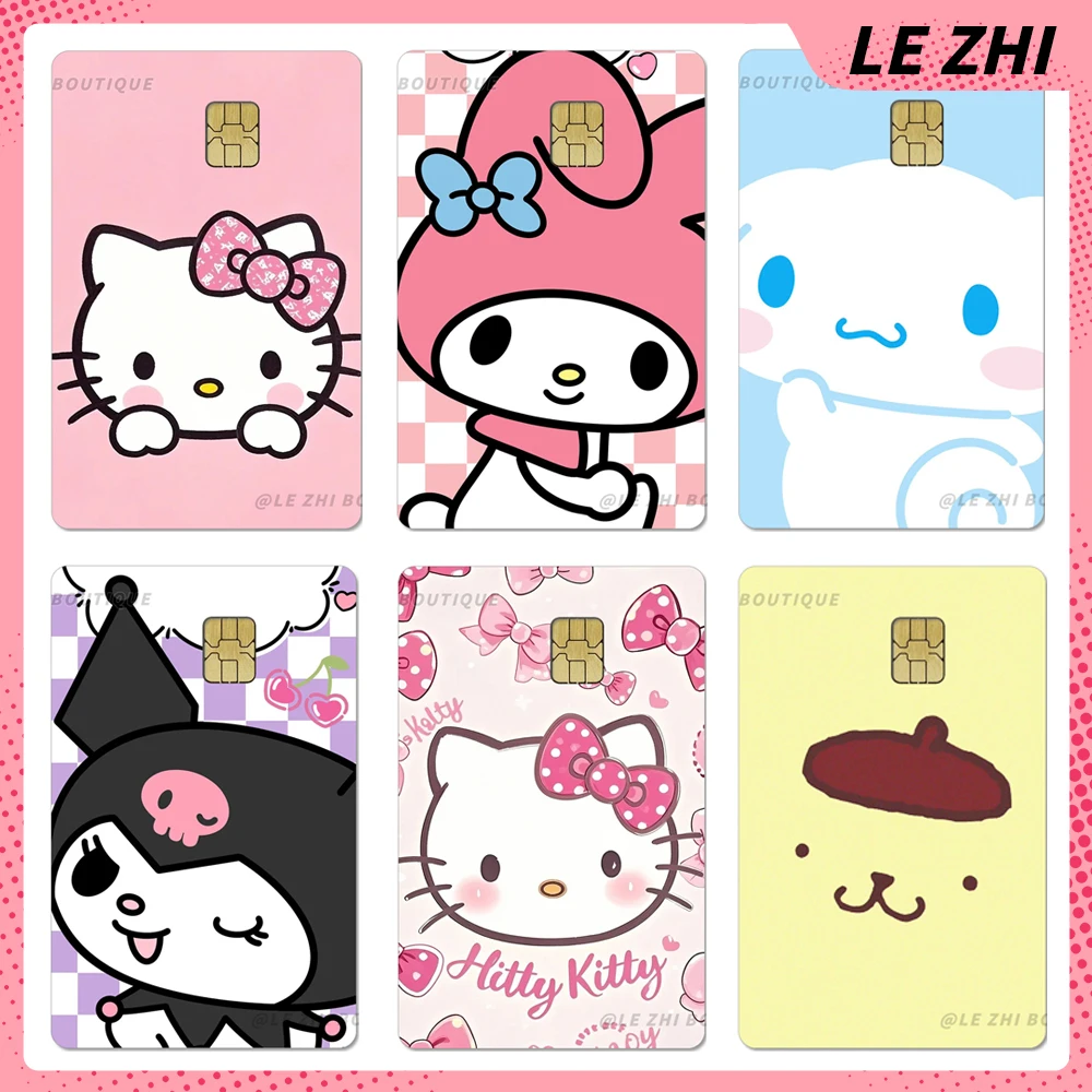 

Cartoon Sanrio Hello Kittys My Melody Credit Debit Card Sticker Kawaii Cinnamoroll Kuromi Diy Waterproof Small Chip Film Sticker