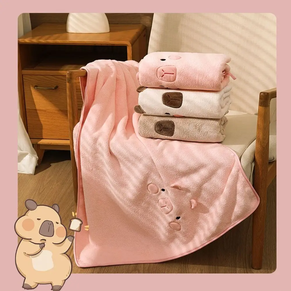 Gift Towel Soft Cute Kapibala Bathing Towel Plush Absorbent Shower Towel 140x70cm Quick Drying Children Bath Towel Salon