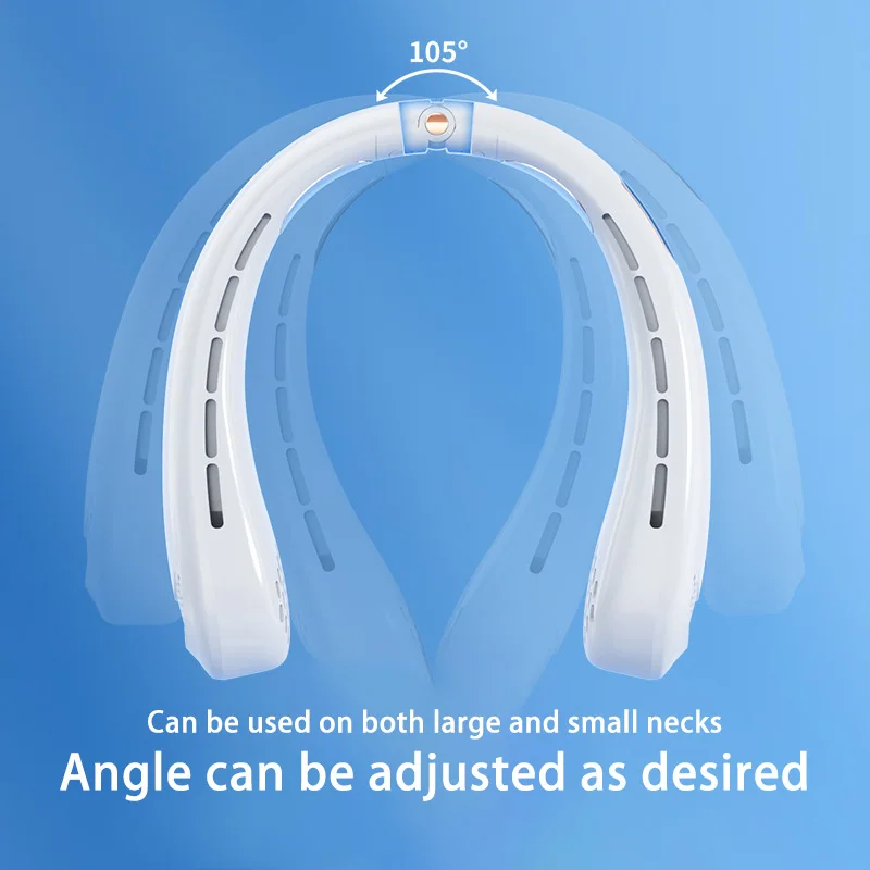 Draagbare Mini Hangende Hekventilator Digitaal Display Vermogen Ventilador Bladloze Nekband Ventilator Luchtkoeler USB Oplaadbare Elektrische Ventilatoren