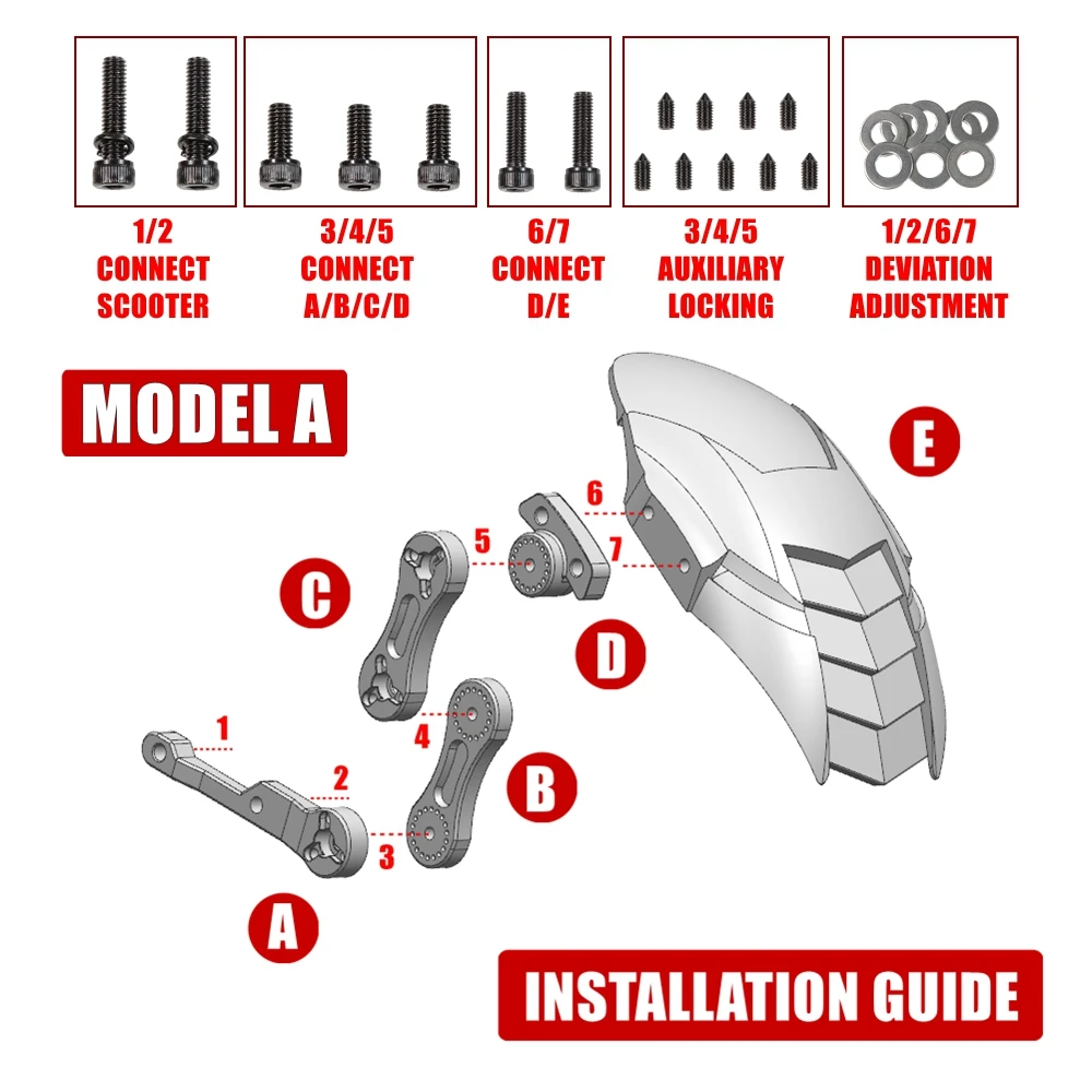 Model A Universal Single Arm Mudguard for 10-Inch Electric Scooter VSETT 10 MUKUTA ZERO 10X KAABO Mantis DUALTRON TEVERUN Fender