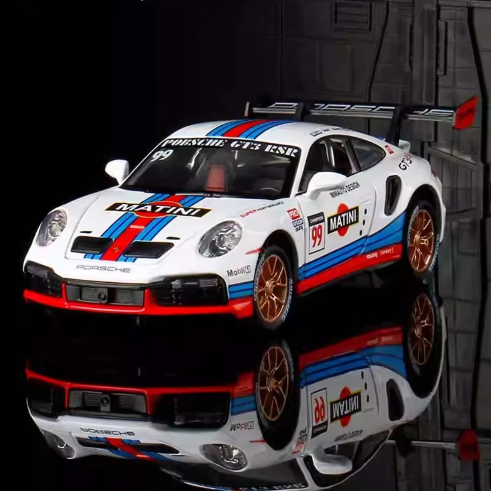 1:32 911 GT3 RSR Targa 4S Sports Car Toy Model Metal Diecast Music Light Pull Back Racing Vehicles Toys Boys Ornaments Models