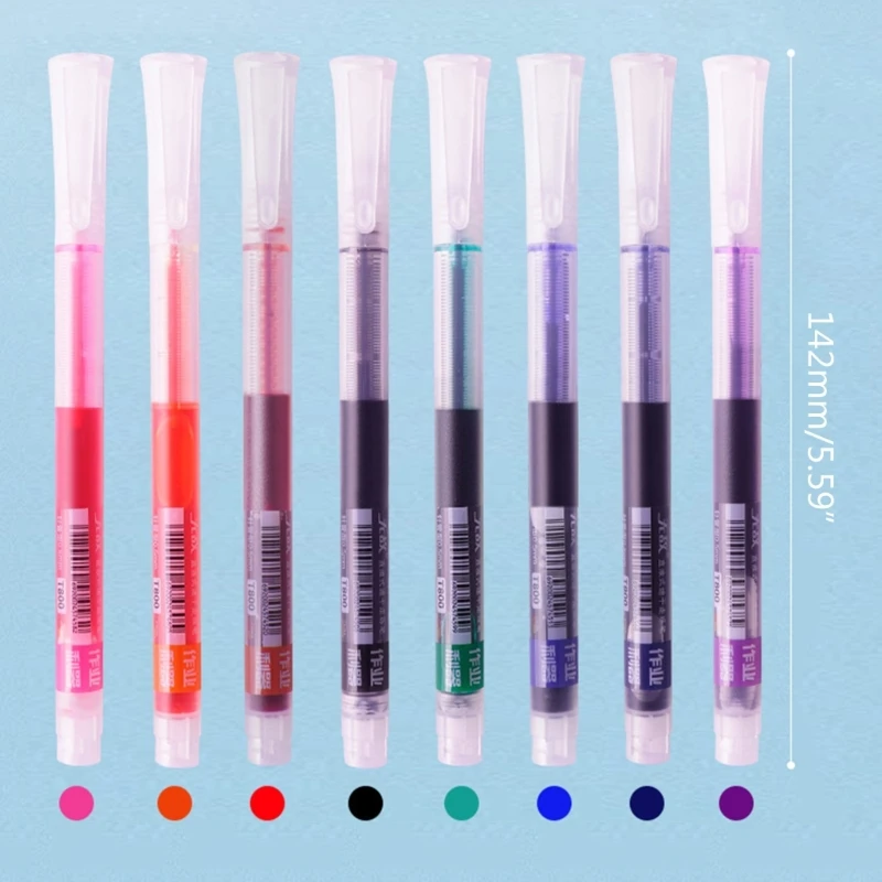 Colorido Gel Ink Set Canetas, Canetas De Bola De Rolamento Líquido Reta, Canetas De Assinatura De Secagem Rápida, Material Escolar E De Escritório, Novo, 2022, 10 Pcs, Conjunto