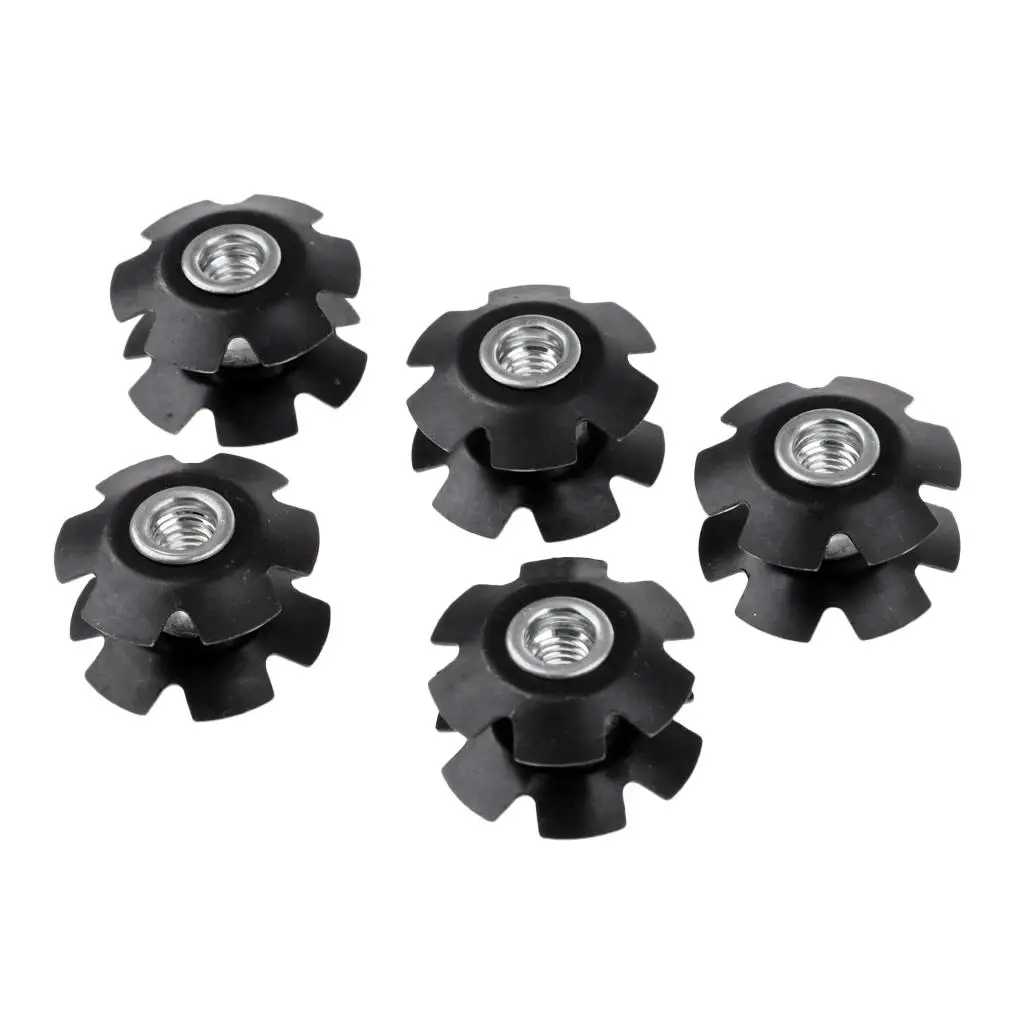 5Pcs Aluminium Ahead Headset Cycle Threadless Fork Fangled Nut  for Road MTB Bike Forks Steertubes