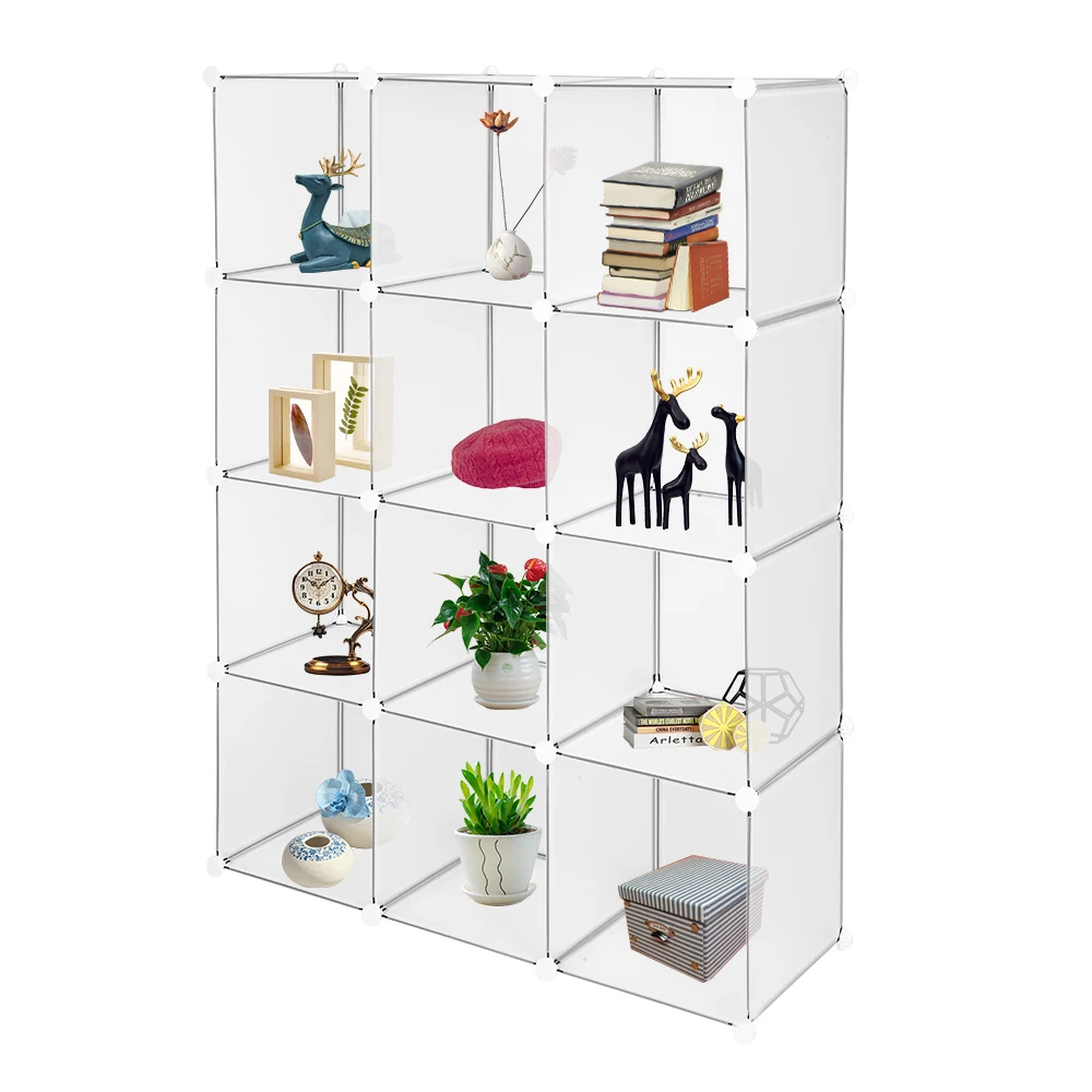 Cube Storage 12-Cube Book Shelf Storage Shelves Closet Organizer Shelf Cubes Organizer Bookcase