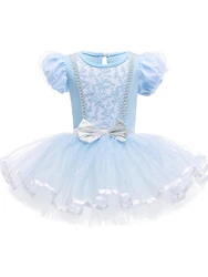 Princess Ballet Tutu Dress for Toddler Little Girls Ballerina Dance Costume Outfit Dancewear with Tulle Skirt, Yellow/Blue/Hot