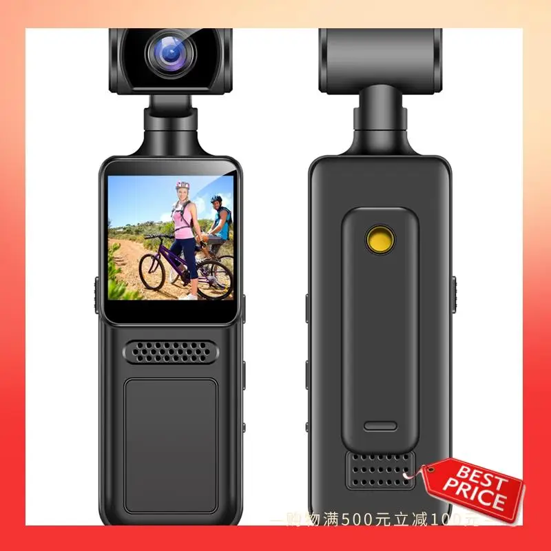 

ABNR 4G Protable Digital Camera 2K Pocket Motion Camera 180 Degrees Rotate Bike Driver Recorder Body Worn Camera