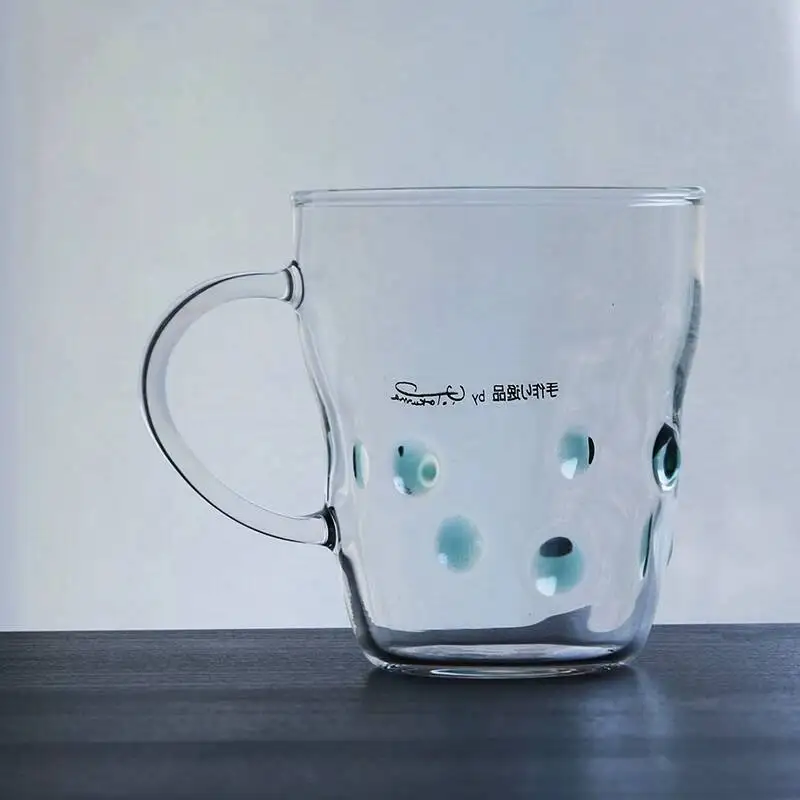 

Japanese Imported [Yulu] Handmade Heat-Resistant Glass Milk Cup Japanese-Style Fresh Transparent Mug Gift