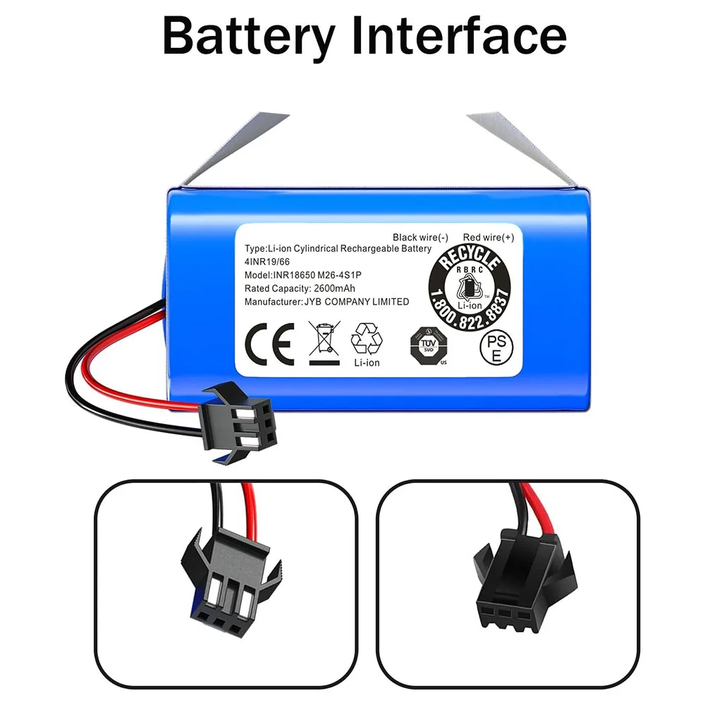 

Upgraded 3500mAh 14.4V Replacement Battery for Yeedi K600 K650 K700 Eufy 11S 30C, Reoaoone Long Lasting Robot Vacuum Battery