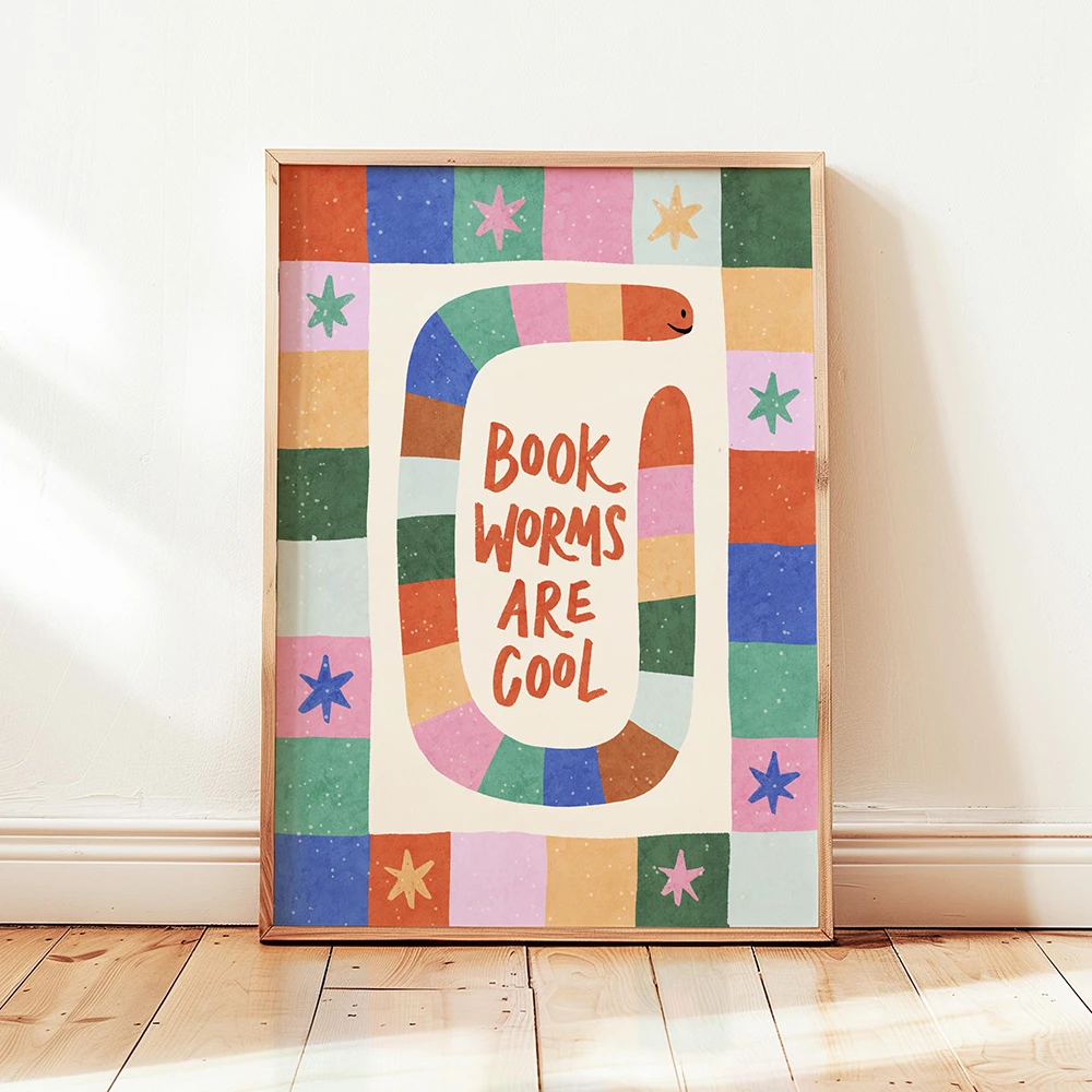 

Colorful Kids Stars Planet Playroom Poster Toddler Nursery Wall Decor Print Keep Rolling Bookworms Are Cool Quotes Art Pictures