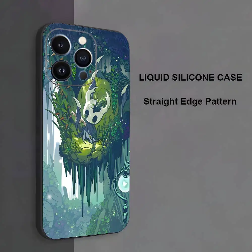 حافظة هاتف H-Hollow Game K-Knight لهاتف iPhone 17,16,15,14,13,12,11، Pro Max، XS، X، XR، SE، Mini، 8، 7، غطاء أسود من السيليكون الناعم