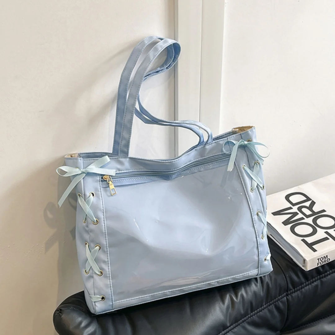 Japanese  Shoulder Bag Bow Ribbon Handbag Transparent Crossbody Bag DIY Comic Conventions Badge Doll Ita Bag for Women Tote Bags