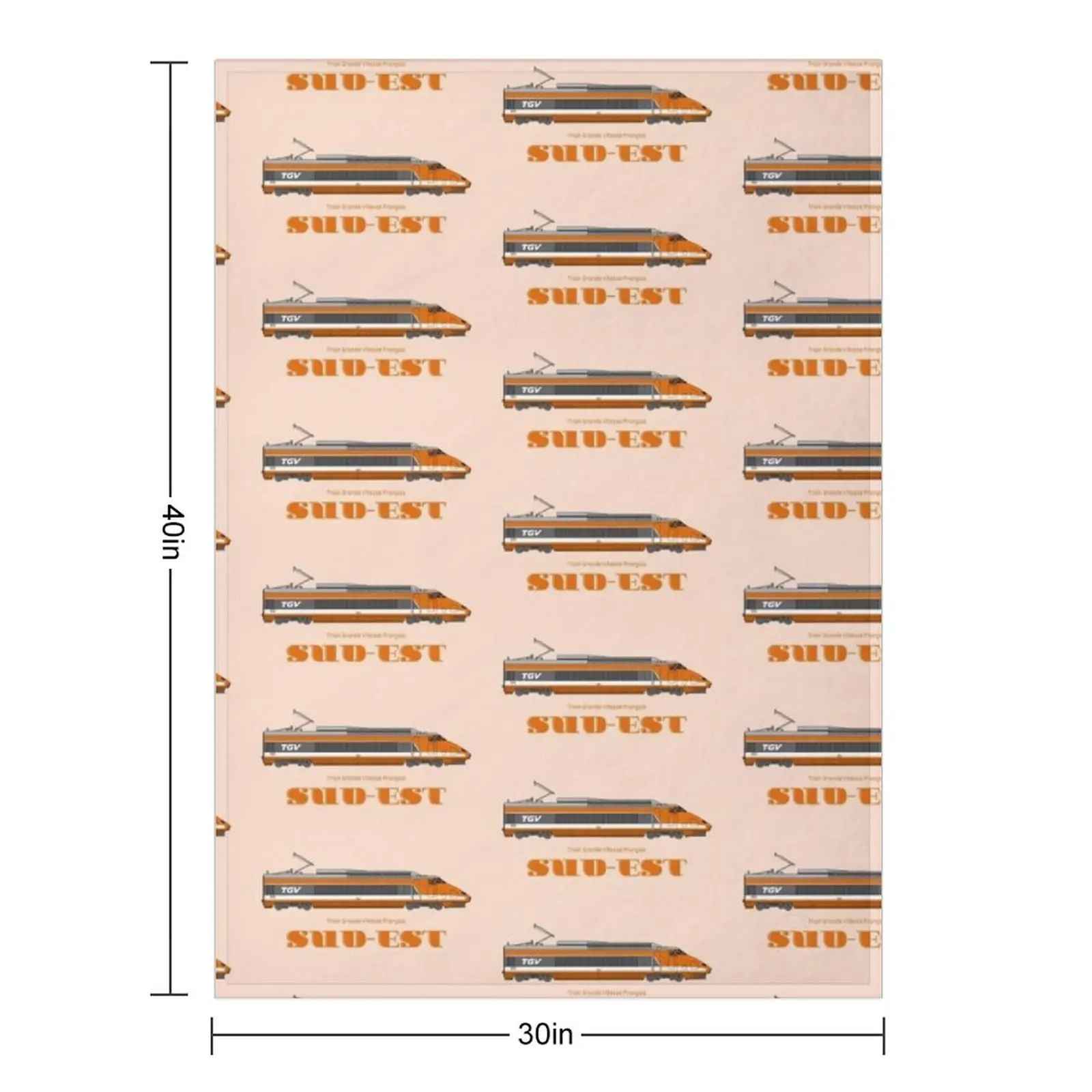 TGV Sud-Est قاطرة عمل فني رمي بطانية نزهة تأثيري أنيمي البطانيات وبطانيات قيلولة