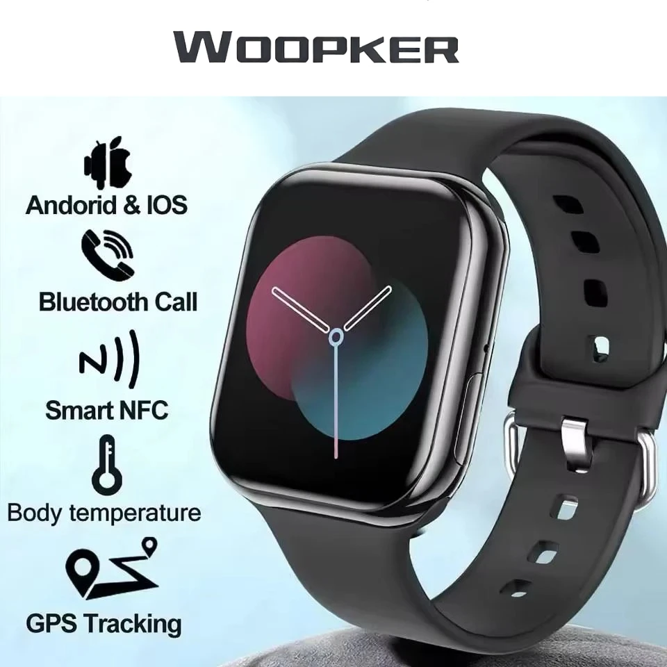 

Умные часы WOOPKER, новая серия 10, беспроводная зарядка, HD-экран, настраиваемый циферблат, звонки по Bluetooth, NFC, женские спортивные GPS-часы