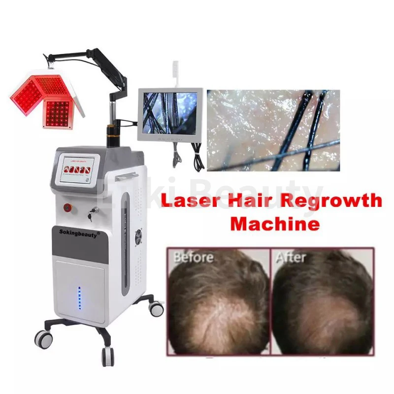 Professional Laser Hair Growth Machine Hair Regrowth Treatment Scalp Analyzer 650nm Diode Laser Hair Restoration Salon Device