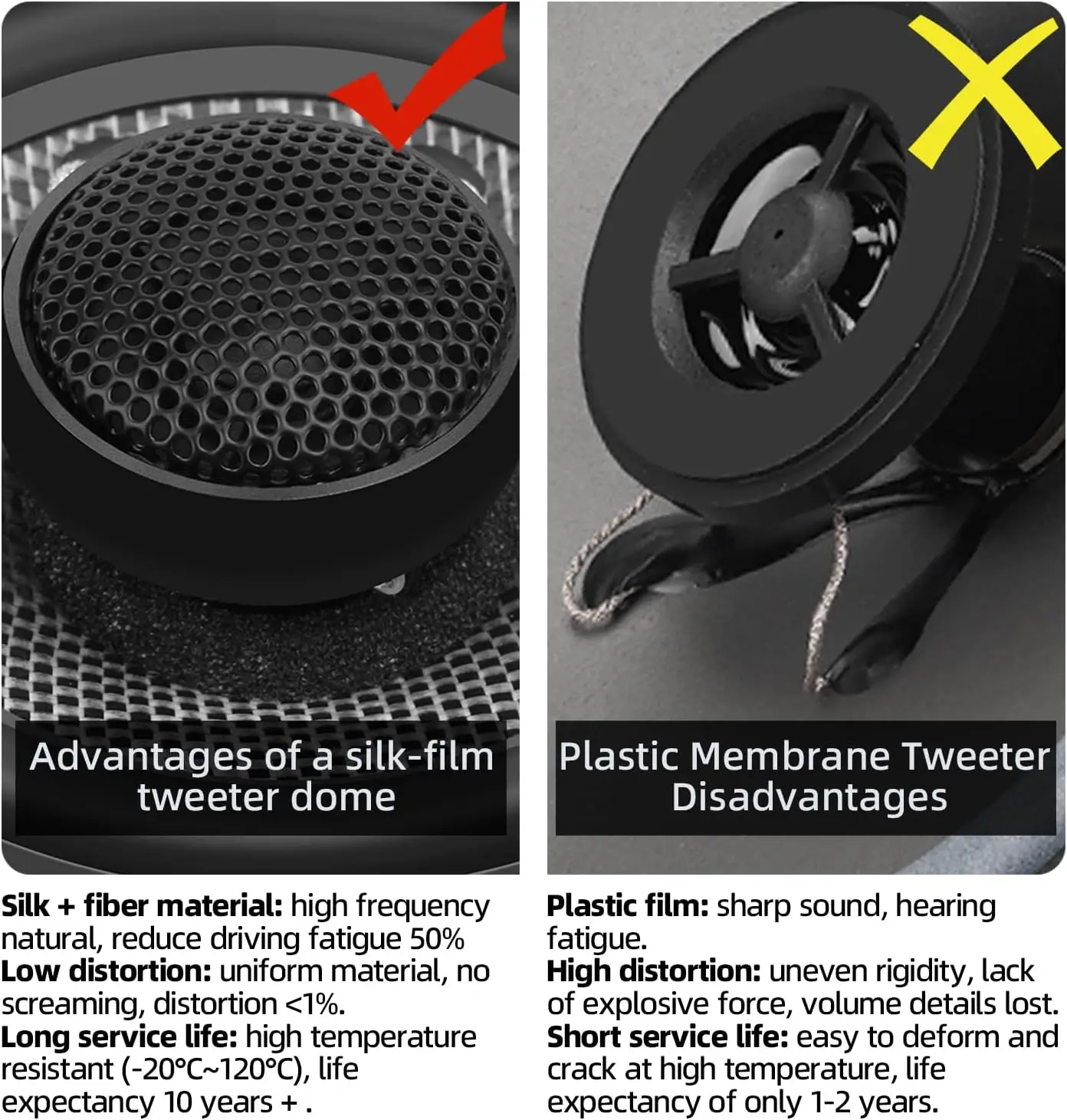 مكبرات صوت محورية للسيارة مقاس 4 بوصات، نطاق كامل في اتجاهين، ذروة 300 وات، مخروط من ألياف الكربون، 4 أوم، دقة عالية للستيريو التلقائي #3