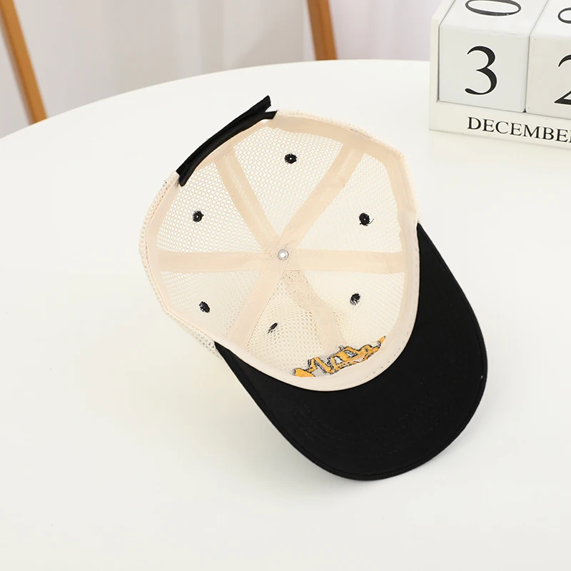 Summer Boys Baseball Hats Bulldozer Excavator Embroidered Child Cats Hip Hop Mesh Hat for 2-8Years Kids Sun Hat Snaback