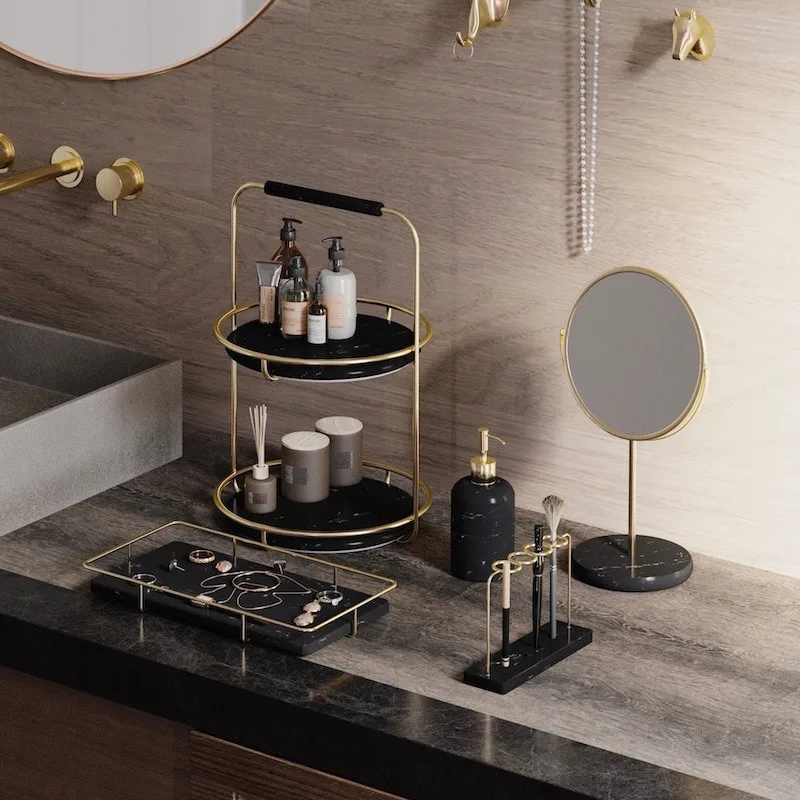 

Double-layer cosmetics storage box storage rack shelf desktop