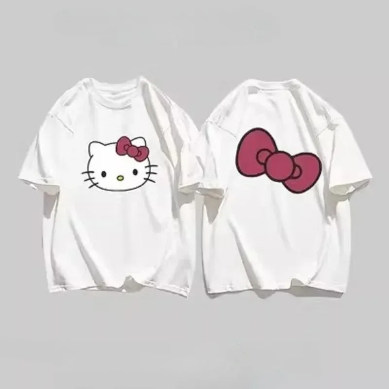 

Hot Hello Kitty New Spring and Summer Children's Cartoon T-shirt Girls Harajuku Bottoming Shirt Boys Casual Family Short-sleeved