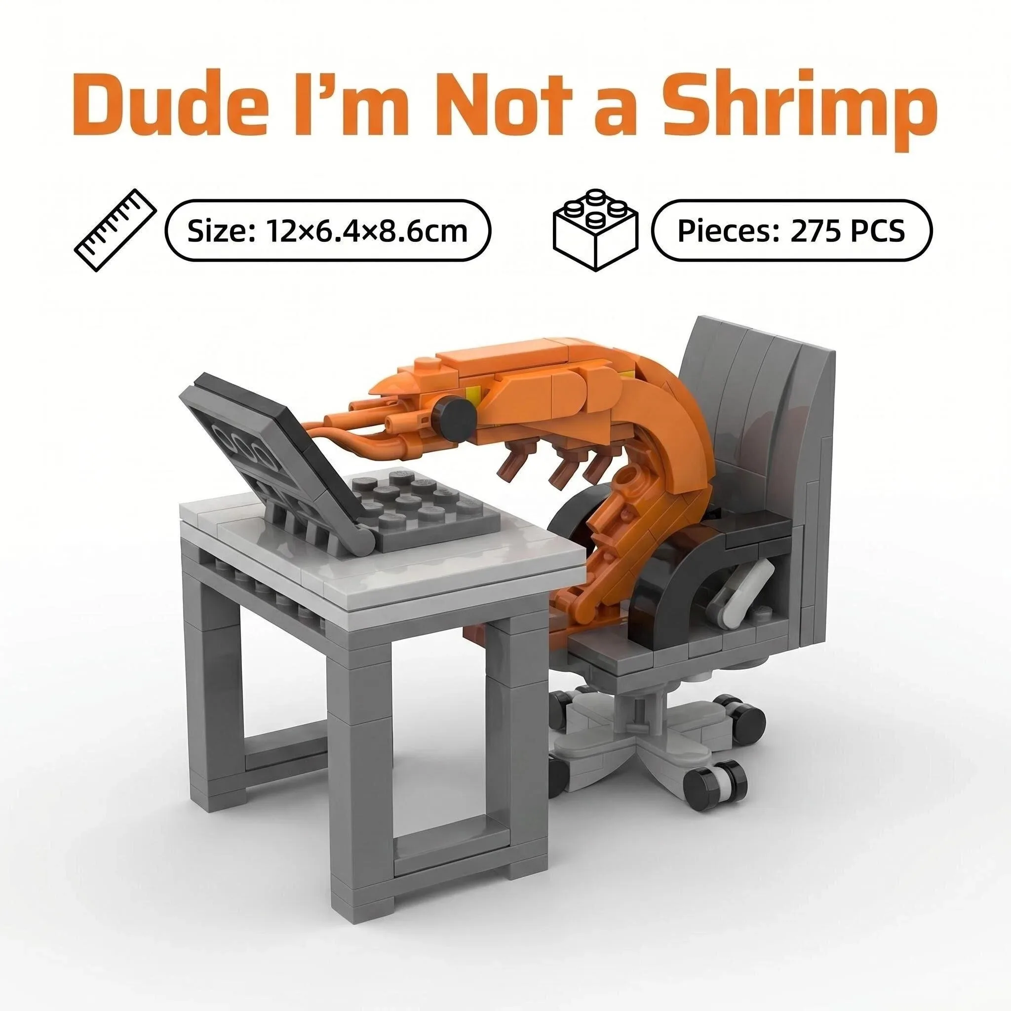 

MOC Original Shrimp Minifigure Model Creative Building Blocks Universal For Men And Women Internet Celebrity Spoof Ornament Toys