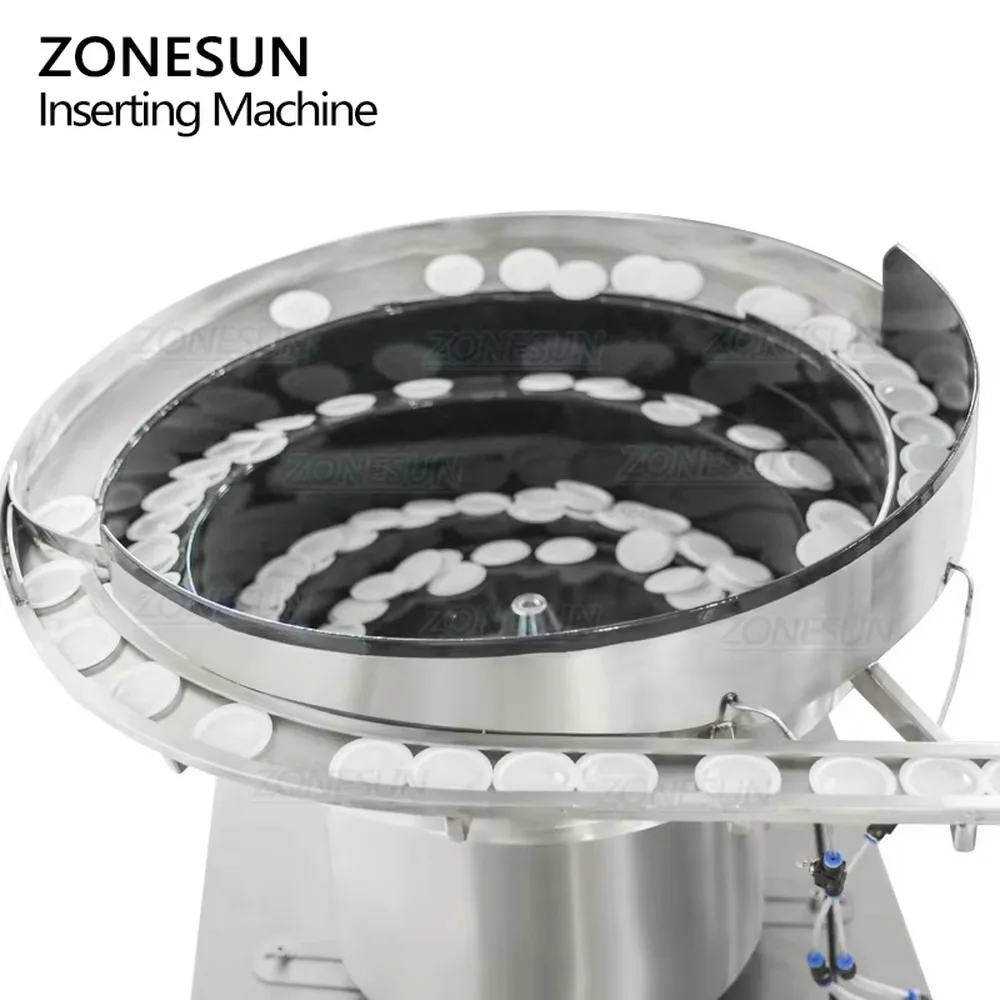 Automatic High Speed Induction Plastic Rubber Lid Liner Wad Inserting Machine Cosmetic Packaging Equipment