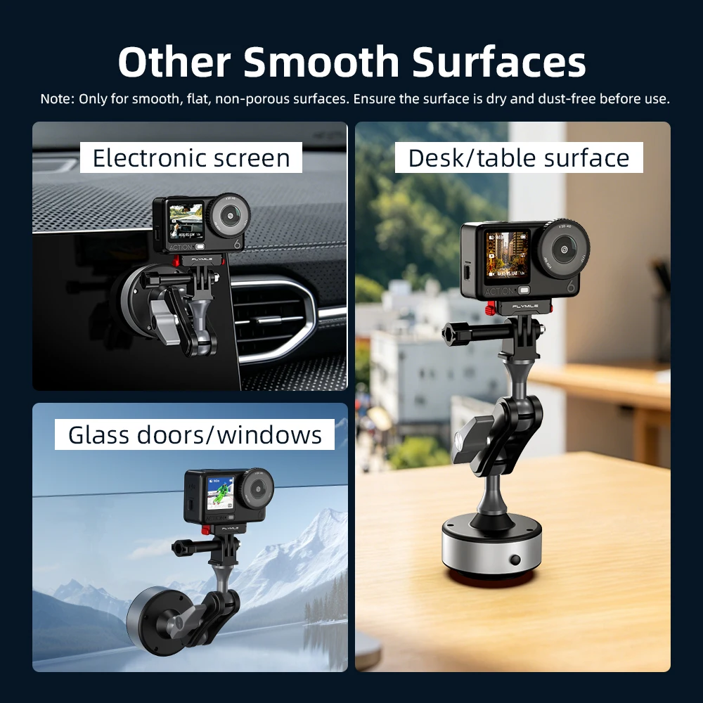 Suction Cup Mount Holder Stand for Action Camera Mobile Phone Car Travel Vlog Video Shooting Recording Photography Accessories ﻿ view 3