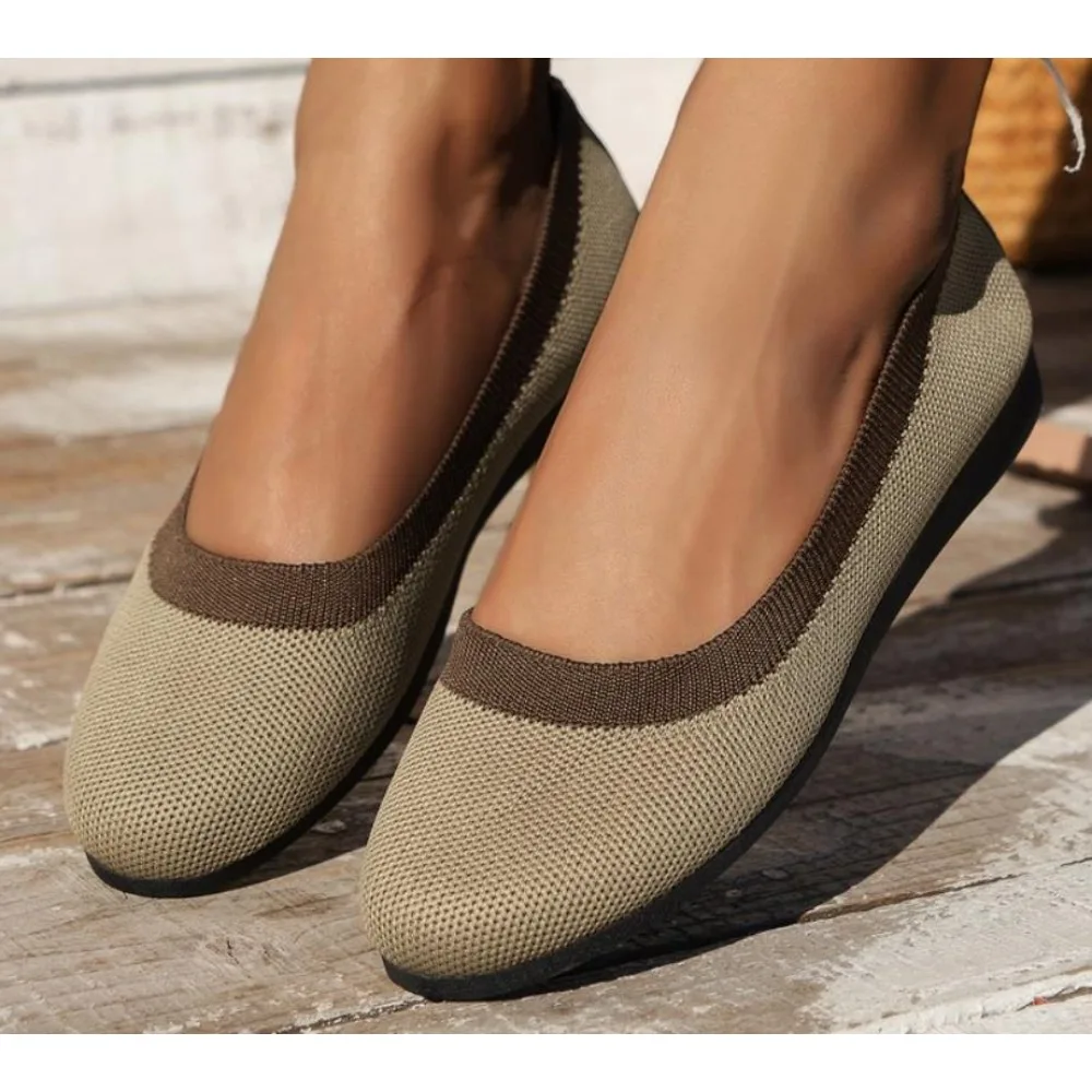 

Elastic Knitting Flats Slip on Shoes for Women Summer Breathable Soft Loafers Woman Lightweight Casual Shoes Mom Moccasins