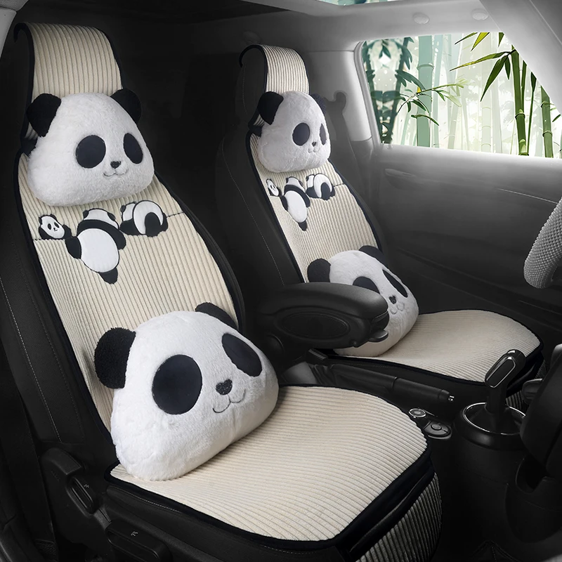 

Naughty Panda Car Cushion, Corduroy Seat Cushion with Storage Bag Suitable for More Than 95% Car Models Trucks, Sedans SUVs