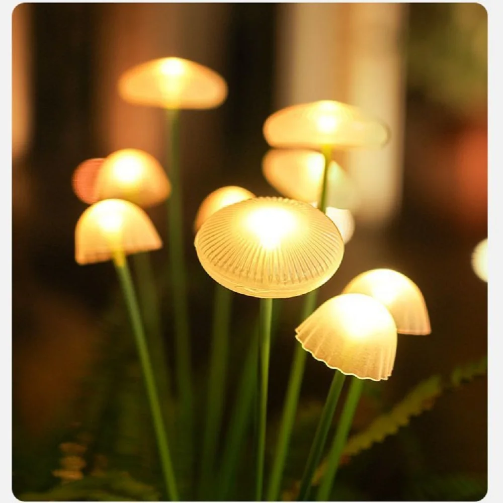 Solar outdoor lights, courtyard garden landscaping,6 head  mushroom decoration lights, landscape atmosphere lawn lights