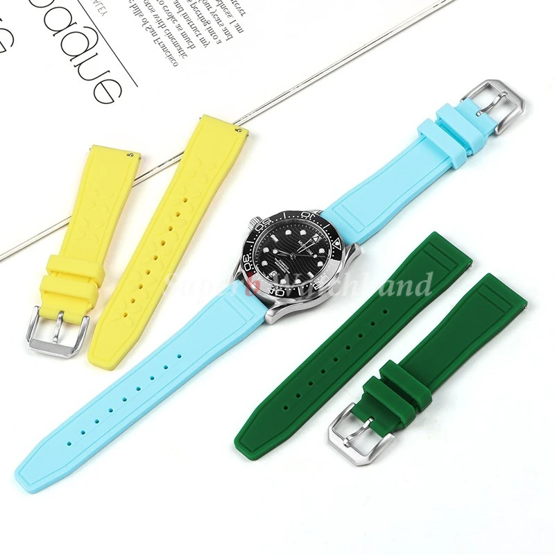 الإفراج السريع أشرطة ساعة اليد ل IWC الطيار البرتغال بورتوفينو 20 مللي متر 21 مللي متر 22 مللي متر قسط الأربطة المطاطية الناعمة أساور رياضية مقاومة للماء