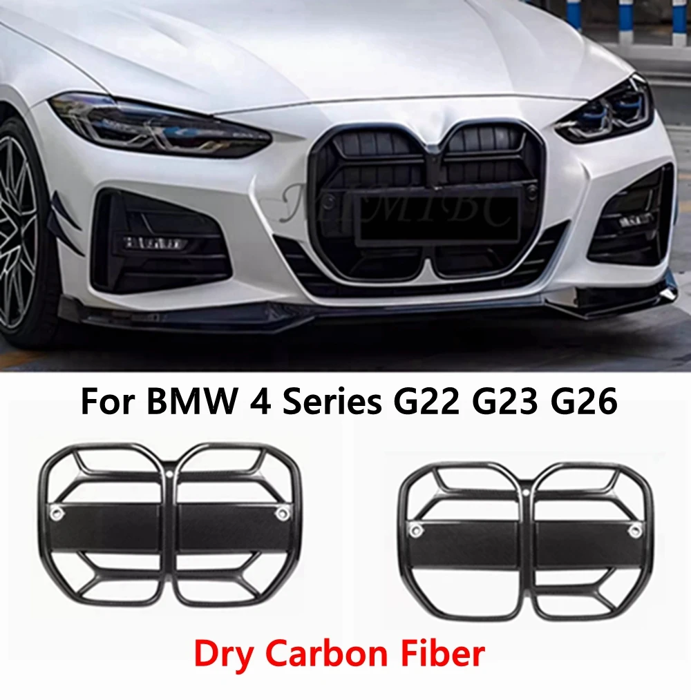 

FOR BMW 4 Series G22 G23 G26 2021 Car Accessories Glossy Dry Carbon Fiber Front Bumper Kidney Grille Without ACC & With ACC